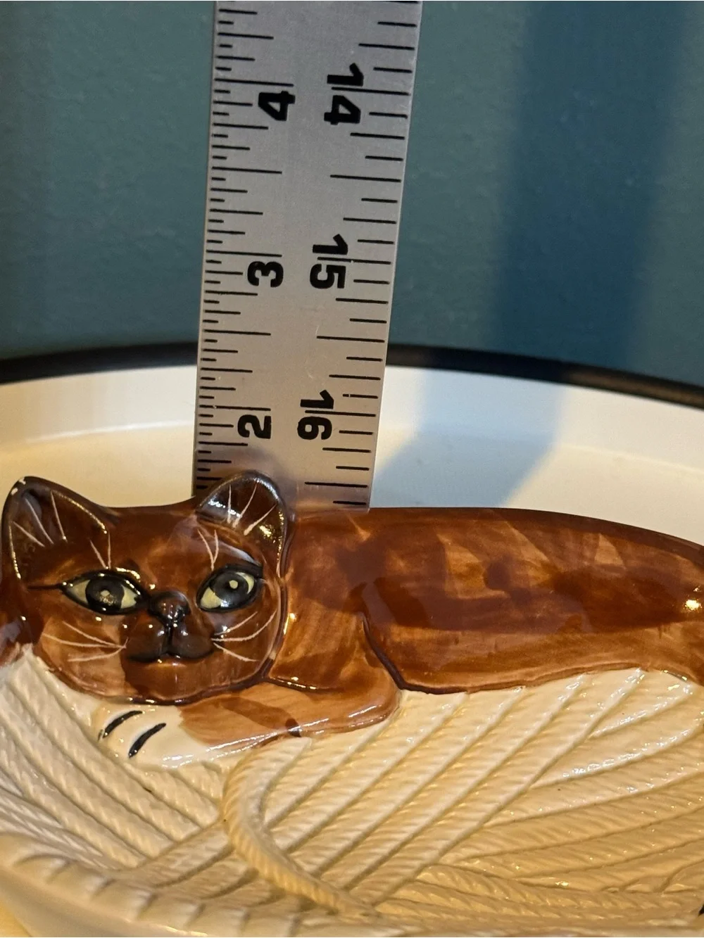 Vintage Seymour Mann Brown Tabby Cat Soap Dish Hand Painted Ceramic Japan